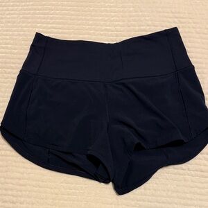 lululemon athletica speed up shorts 2.5-size 4- navy